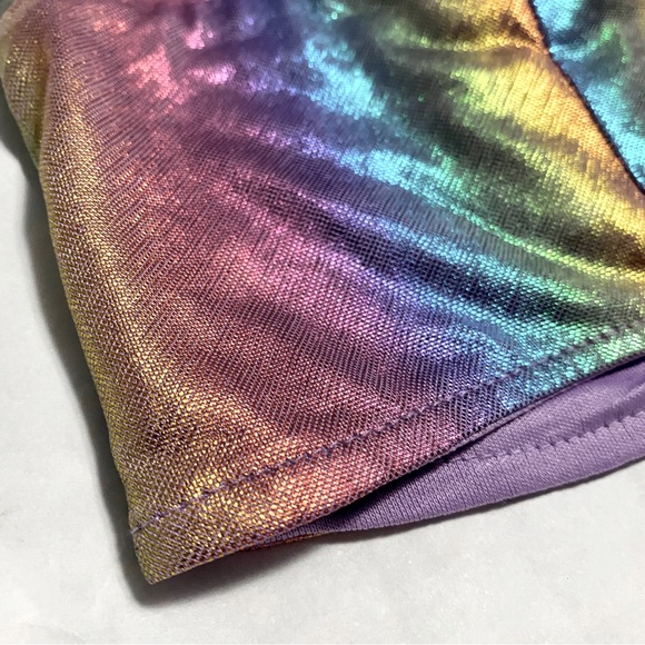 FOREVER 21 Metallic Rainbow Iridescent Crop Top Bralette - Picture 4 of 14